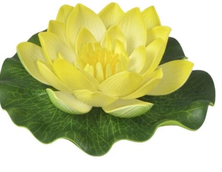 Цветок декоративный Лилия для водоема желтый 18см арт.266192