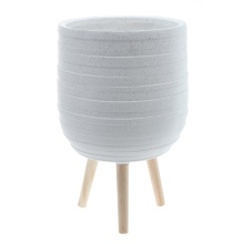 Кашпо Чаша на ножках 36х35х59см, белый, магнезия, дерево арт.817464 по цене 