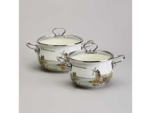 Набор кастрюль эмаль Семейный Дом 4пр 2,0л/2,8л 18см/20см, сталь арт.943-101 по цене 