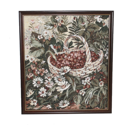 Картина гобелен Лесная ягода в багетной раме, 0,33*0,35м