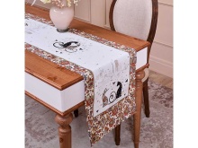 Дорожка на стол Парижские коты 40х146см белый, хлопок твил арт.850-746-3 по цене 