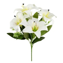 Цветок искусственный Лилия на вставке 34см, белый по цене 