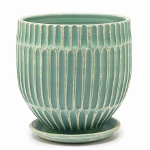 Горшок овал Ритм 18х19см 3,5л керамика,бирюза арт.663415 по цене 