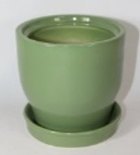 Горшок Крокус №3 13,5х9см 0,7л зеленый, керамика арт.10005549 по цене 