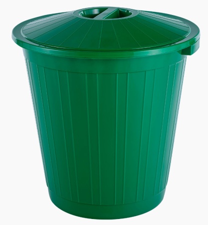 Бак круглый с крышкой 80л зеленый, пластик арт.Б80Л-МТ001