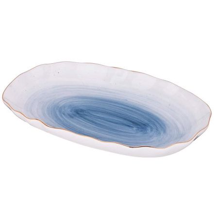 Блюдо овальное Колор Де Аква керамика синее 25х16см