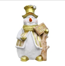 Фигура декоративная Снеговик большой с табличкой Н-110см полистоун арт.НФ174 по цене 