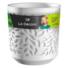 Кашпо Листья 2,5л Белый-Белый арт.КШ-9569 по цене 