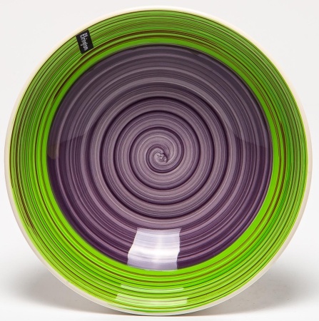 Тарелка глубокая Аэрограф Летний сад керамика фиолетовый 18см