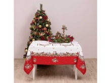 Скатерть Морозко Снегири 160х220см, хлопок, твил с пропиткой арт.850-745-21 по цене 