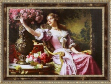 Картина - репродукция Девушка с цветами 50х70см арт.8Л1679 по цене 