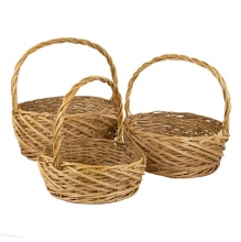 Набор корзин плетеных 3шт ива 60x25x57см, натуральный по цене 
