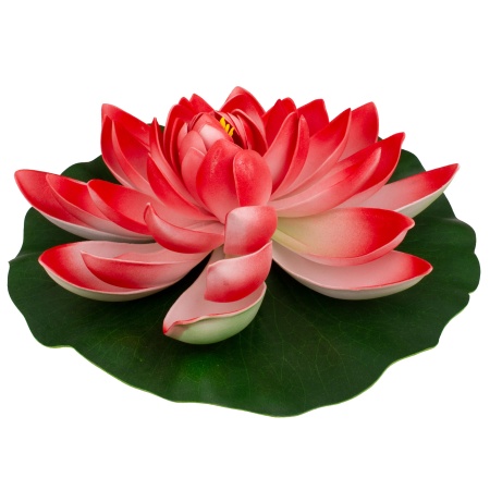 Цветок декоративный Лотос для водоема красный 13см арт.266195