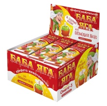 Жевательная конфета Баба Яга вкус карамельное яблоко 11г по цене 