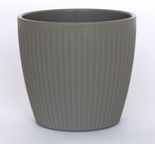 Кашпо ЭВИ ВипСет со вставкой пластик d-14см h-13см V-1,5л серый по цене 