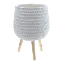 Кашпо Чаша на ножках 35х35х58см, белый, магнезия, дерево арт.817467 по цене 