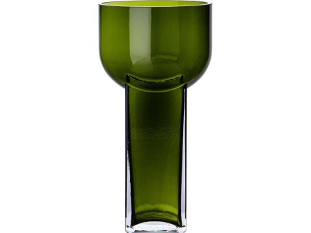 Ваза Бронко Модерн оливковый 13х13х26см, стекло арт.694-055