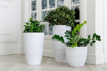 Вазон с тех горшком Манго белый бут ВВ №7 29,5л, бетон по цене 