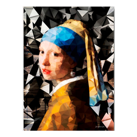 Постер под стеклом Девушка с жемчужной сережкой,арт.GL-00628, 70*100см
