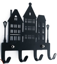 Ключница настенная Дома, металл арт.701-031B по цене 