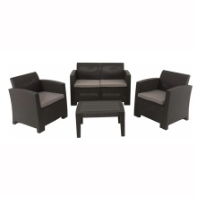 Набор мебели Афины стол, кресло и софа 61х120х76см экоротанг коричневый арт.SF2-4P по цене 