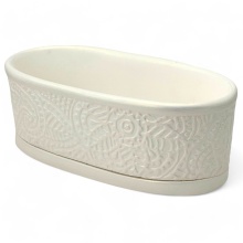 Горшок с поддоном Пейсли жемчуг 23х11х8см арт.730292 по цене 