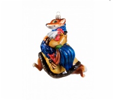 Игрушка елочная Лиса с петухом, стекло арт.6042К00 по цене 