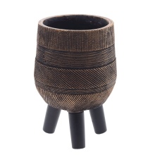 Кашпо Чаша на ножках 20х21х34см, магнезия, дерево арт.817466 по цене 