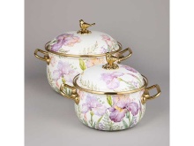 Набор кастрюль Агнесс Ирисы эмаль 4пр 2,1л и 3,8л арт.950-603 по цене 