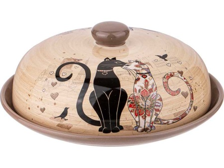 Блюдо для блинов Парижские коты 23х10см керамика арт.358-1728