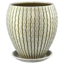 Горшок конус Мане с поддоном 21см керамика оливка по цене 