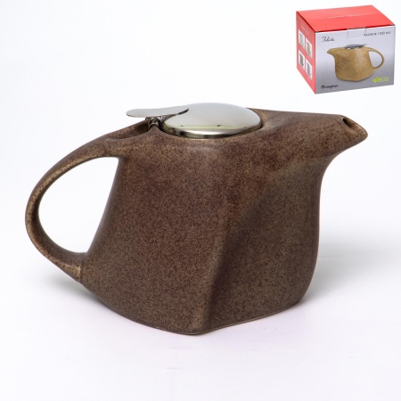 Чайник Феличита с фильром, керамика крошка коричневый 1000мл