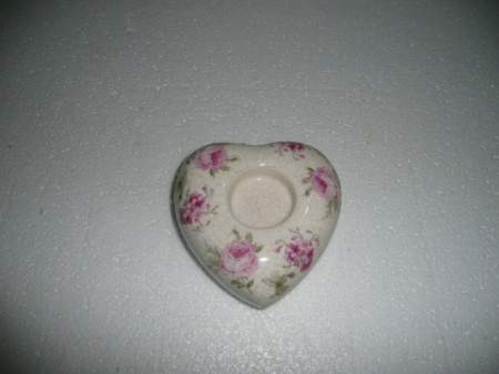Керамика Китай Подсвечник Сердце Роза кракле 12 см T014-108-00-1 (упак 4 шт)