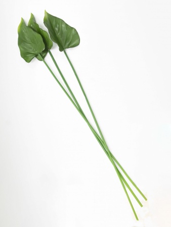 Цветок искусственный Лист Антуриум зеленый 65см арт.L297-1