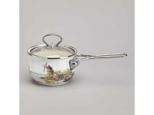 Ковш эмаль Семейный Дом 0,9л 14см, сталь арт.943-069 по цене 