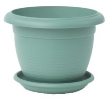 Кашпо Сантино ТЕРРА пластик d30,5см h23,5см V9,3л нефрит по цене 