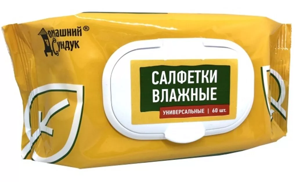 Салфетки влажные Домашний Сундук универсальные с клапаном 60шт по цене 