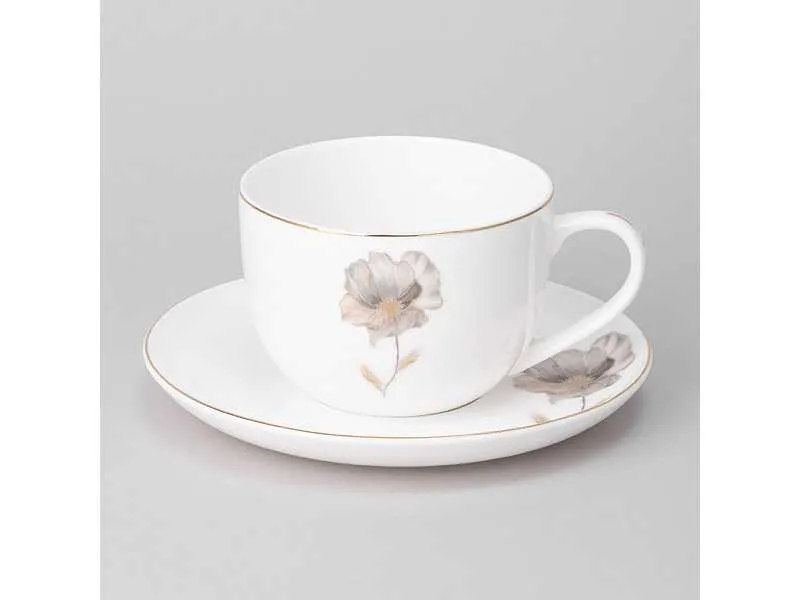 Пара чайная Лефард Вдохновение Золотой цветок 380мл, фарфор арт.422-126 по цене 