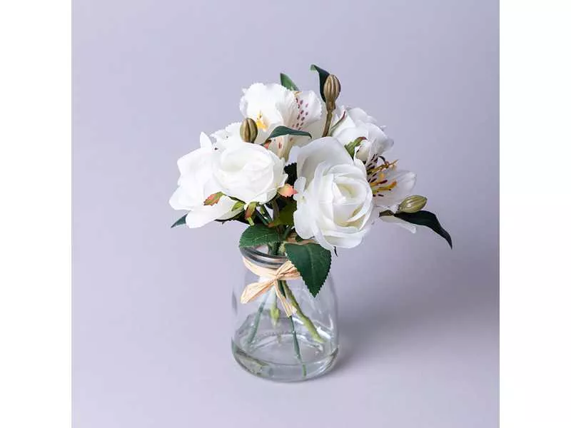 Букет искусственных цветов в круглой вазе 16см арт.287-547 по цене 