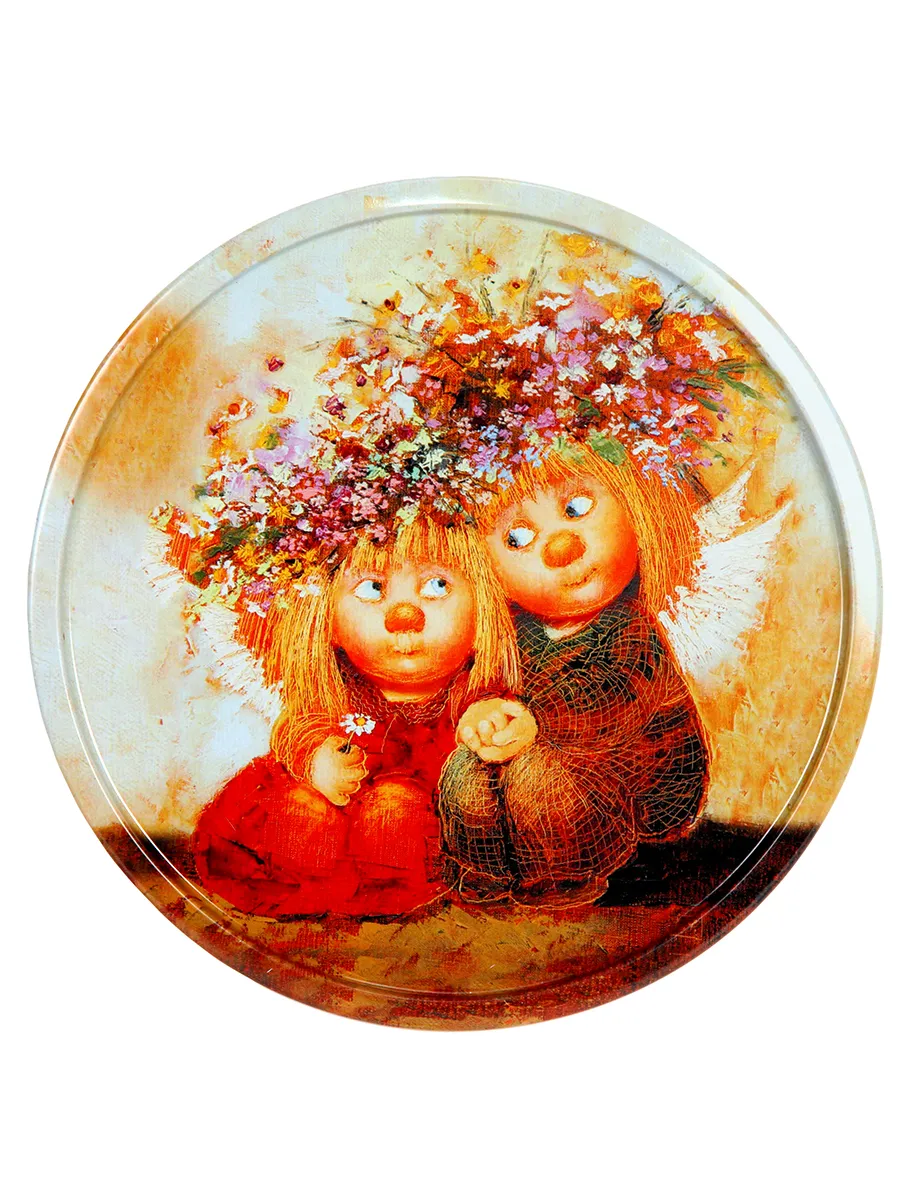 Тарелка декоративная Первая любовь 20х0,4см, металл арт.TS011 по цене 