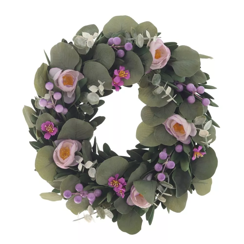 Венок декоративный с цветами 30см арт.796885 по цене 