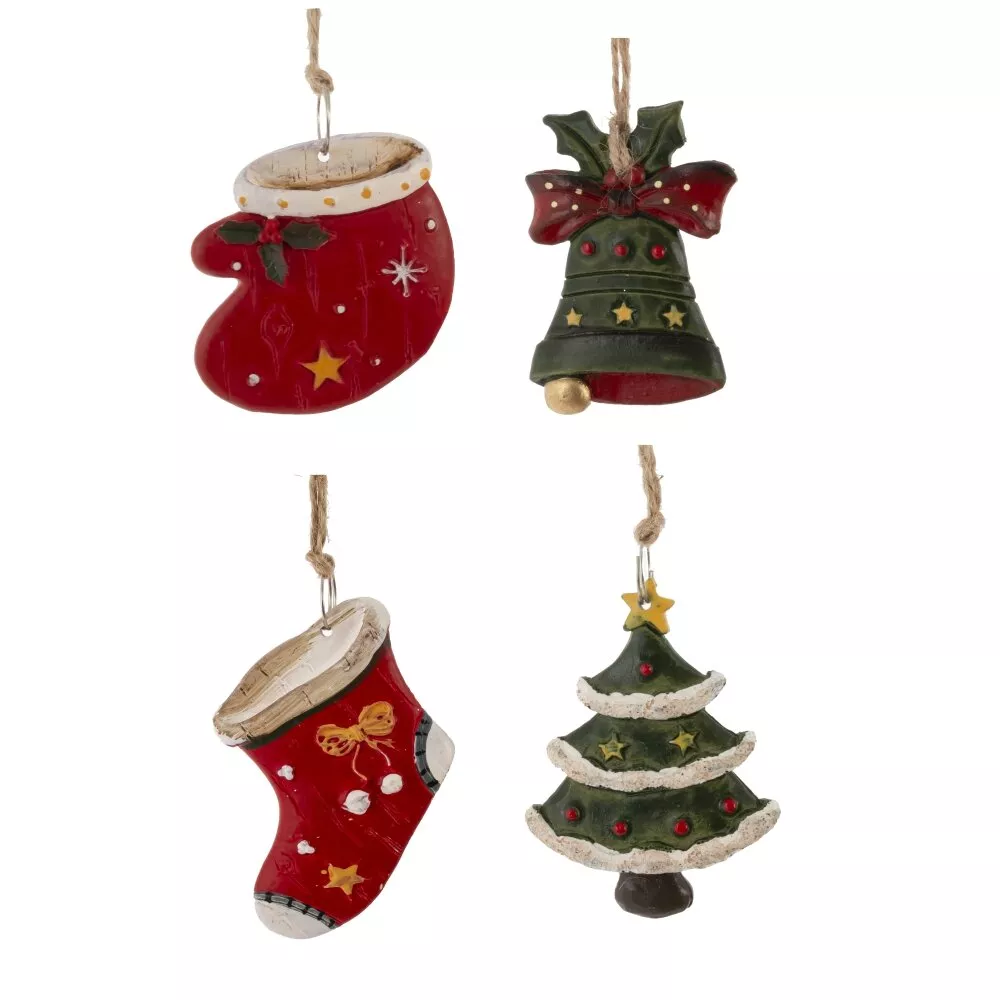 Изделие подвесное Колокольчик/Елка/Носок/Варежка 4х1х6см 4в. арт.822629 по цене 