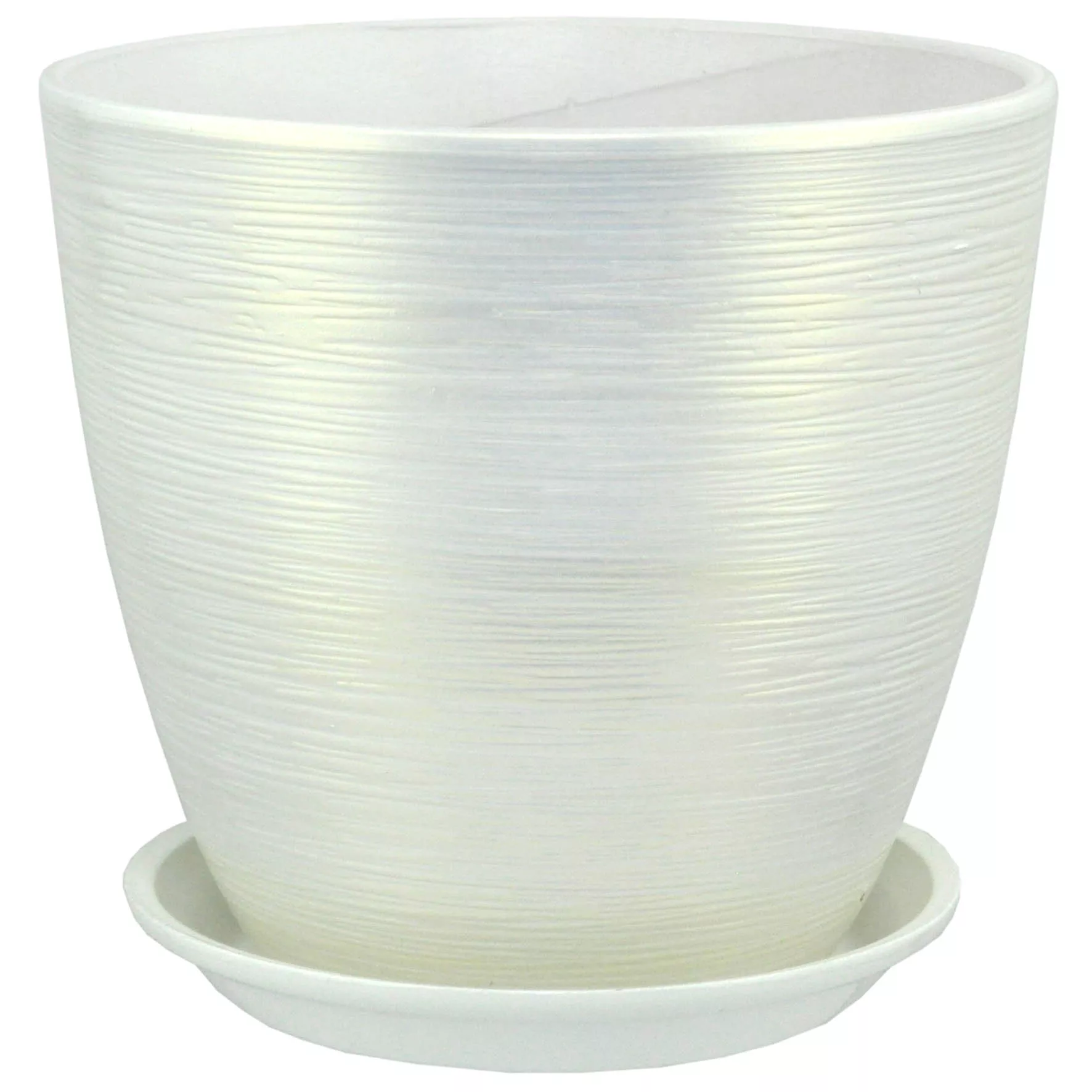 Горшок бутон Перламутр 21см 5л керамика, белый арт.674770 по цене 