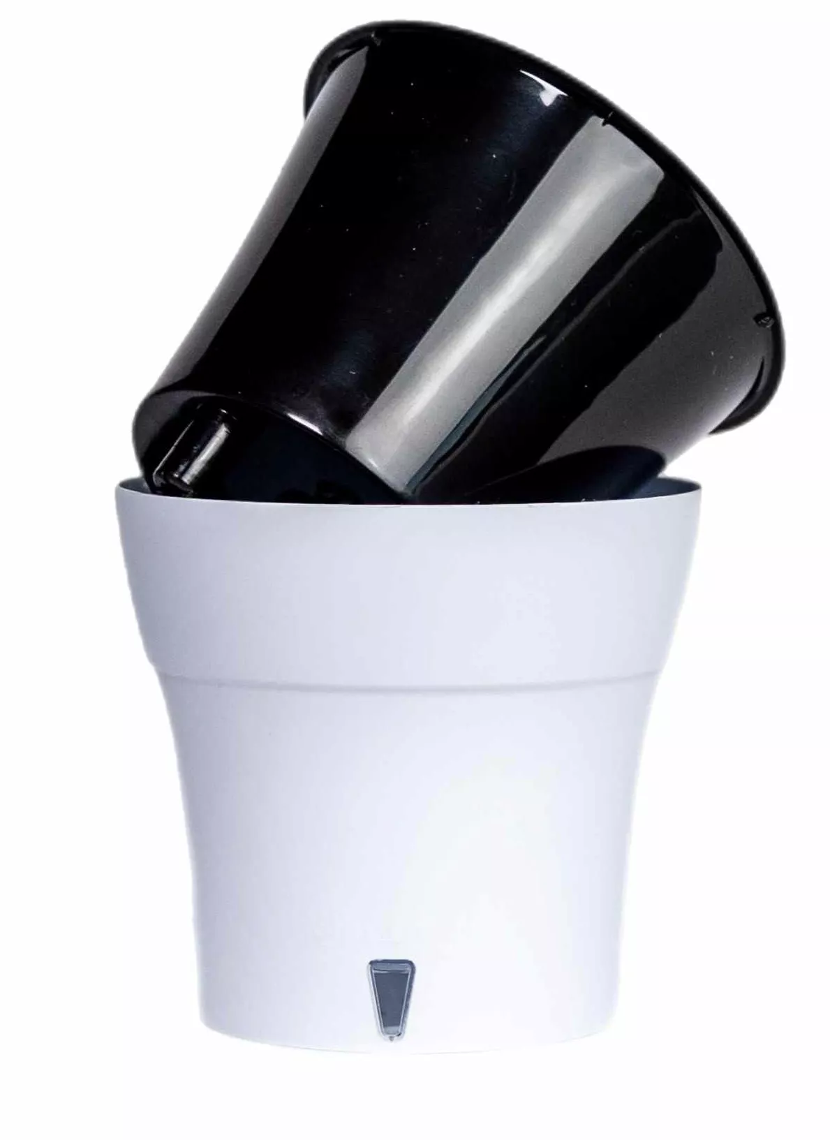 Горшок ДАЛИ СОФТ 0,6л белый-черный, пластик арт.ДС 0,6 Б-Ч по цене 