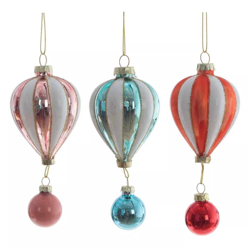 Украшение Воздушный шар 5,5х5,5х14см 3в., стекло арт.809778 по цене 