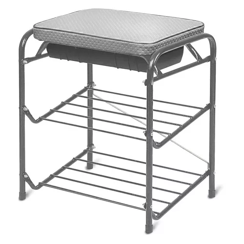 Банкетка разборная Ника 2полки мягкое сиденье 44х33х51см, арт.БП1 серебро по цене 