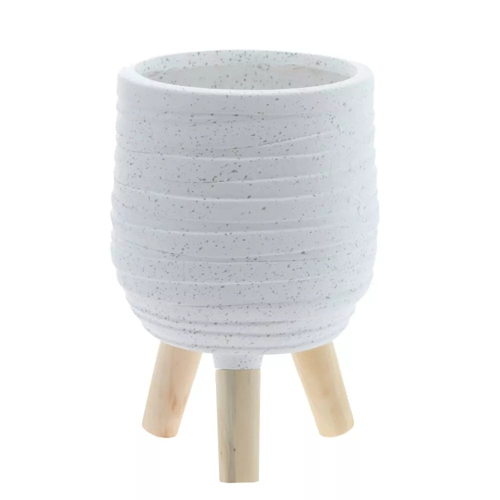 Кашпо Чаша на ножках 23х23х36см, белый, магнезия, дерево арт.817462 по цене 