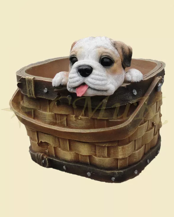 Фигура Лукошко с щенком 20х20х25см, полистоун арт.КП044 по цене 