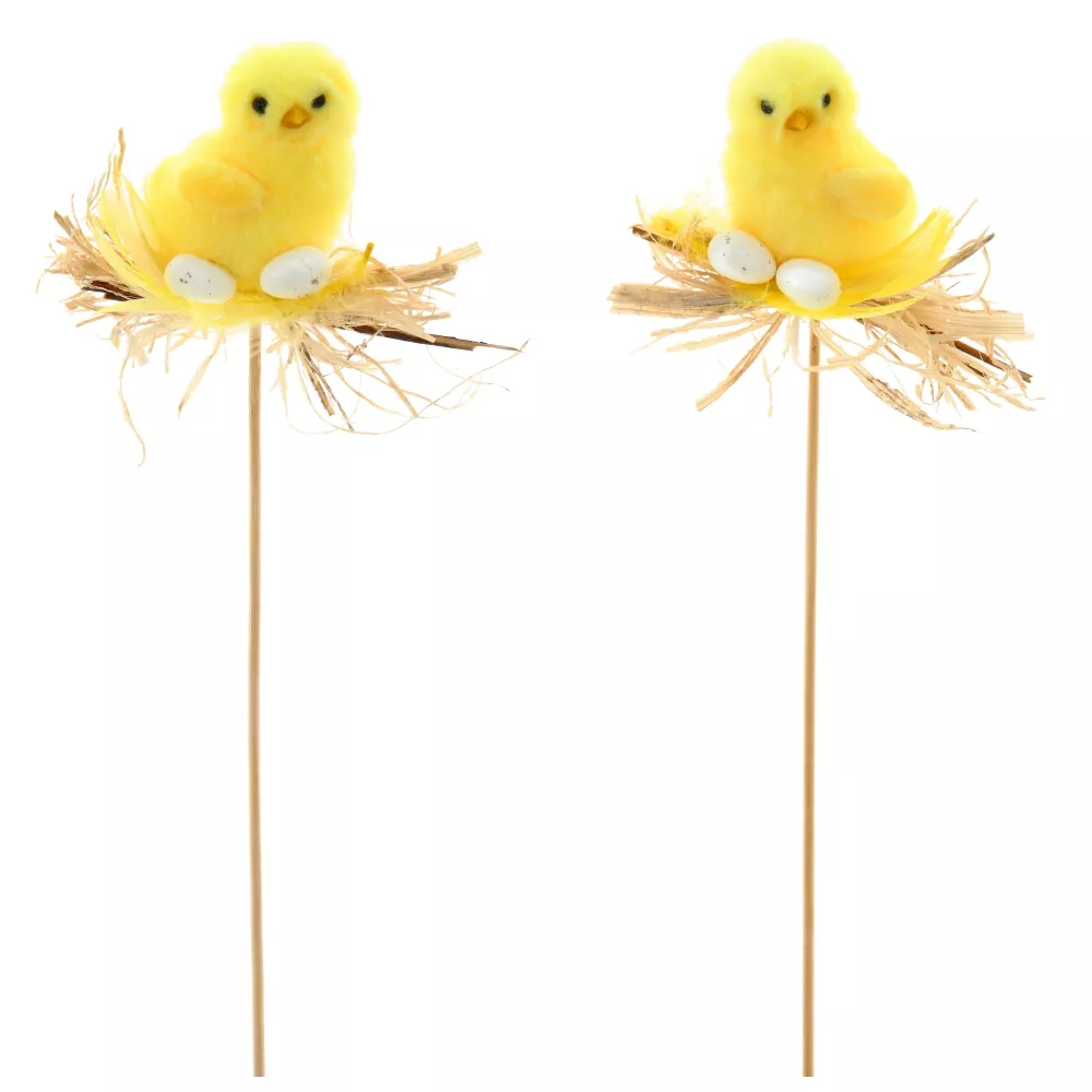 Изделие декоративное вставка Цыпленок 10х5х30см 2в арт.747308 по цене 