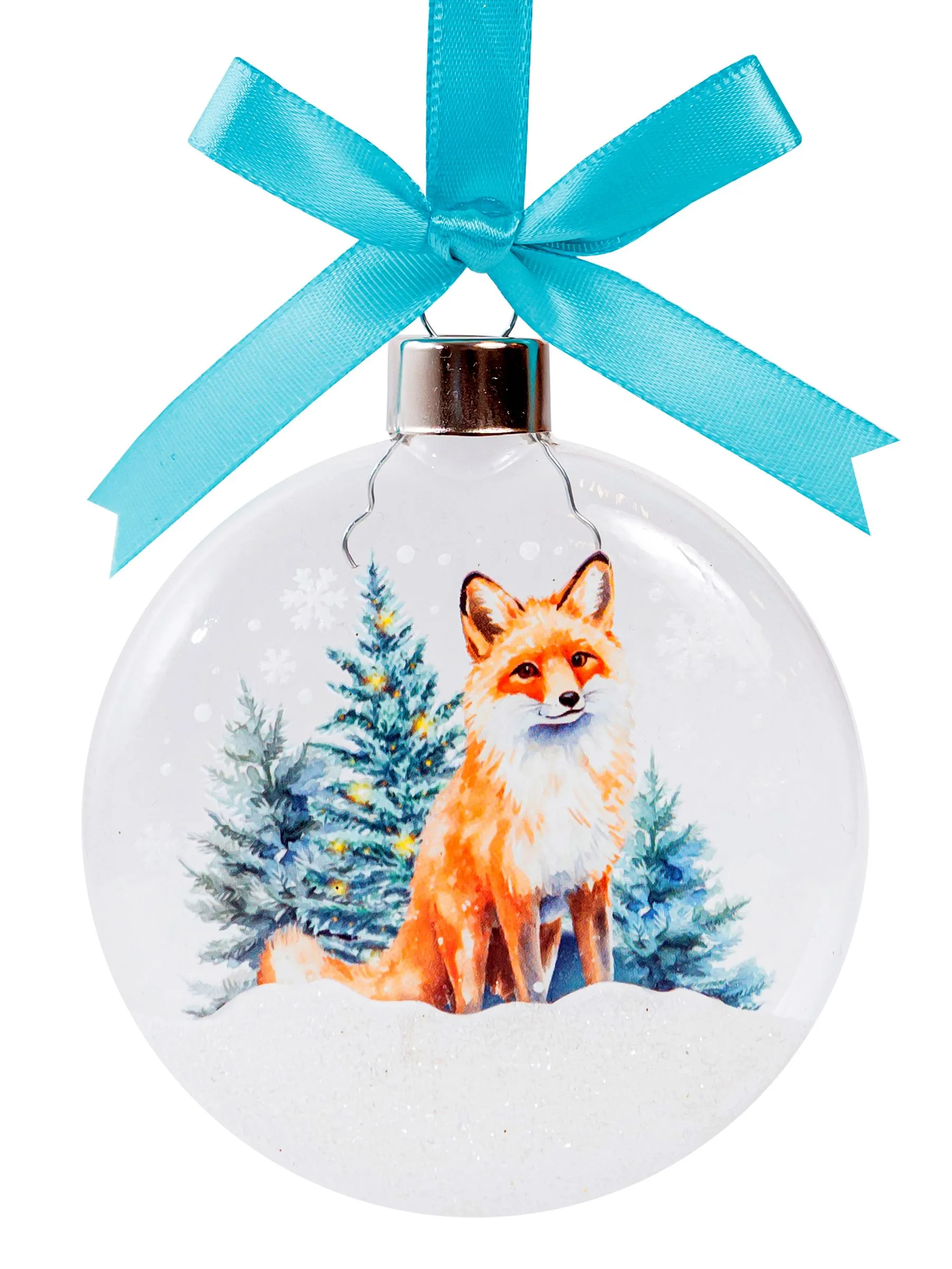 Украшение новогоднее Шар Лисица 8x2x8см, стекло арт.95597 по цене 